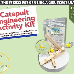 Girl Scout Catapult Engineering Activity Kit - Daisy Badge - Brownie Badge - STEM Activity - Educational Activity for Children - Science Kit