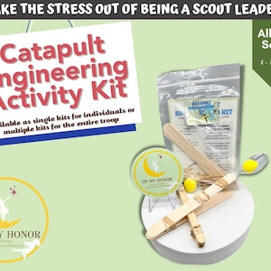 Catapult Engineering Activity Kit: STEM Activity - Science Experiment - Daisy Brownie Girl Scouts Badge