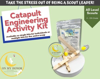 Catapult Engineering Activity Kit: STEM Activity - Science Experiment - Daisy Brownie Girl Scouts Badge