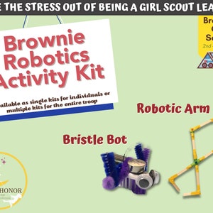 Girl Scout Robotics Activity Kit - Brownie Bristle Bot - Robotic Arm - STEM Activity - Educational Activity Children - Science Kit Activity