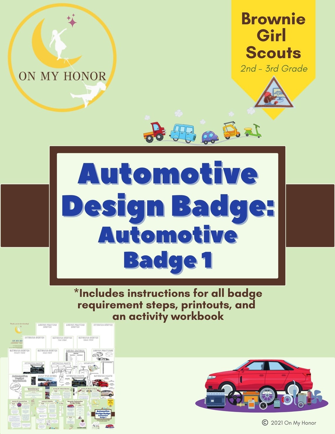 Girl Scout Brownies Automotive Badge Bundle Activities Etsy