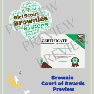 Girl Scout Brownies Court of Awards - Badge Presentation Set - Word Art ...