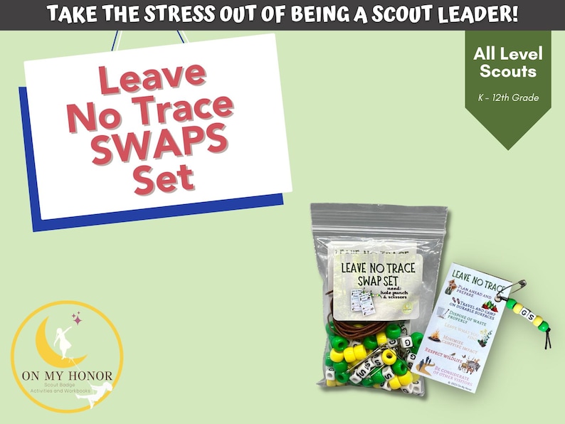 Leave No Trace Girl Scouts SWAPS Activity Kit: Daisies Brownies & Juniors Badge - Outdoor Education Craft Bild 1