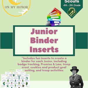Girl Scout Juniors Create a Binder Kit - 2024 Badge Tracker and Worksheets
