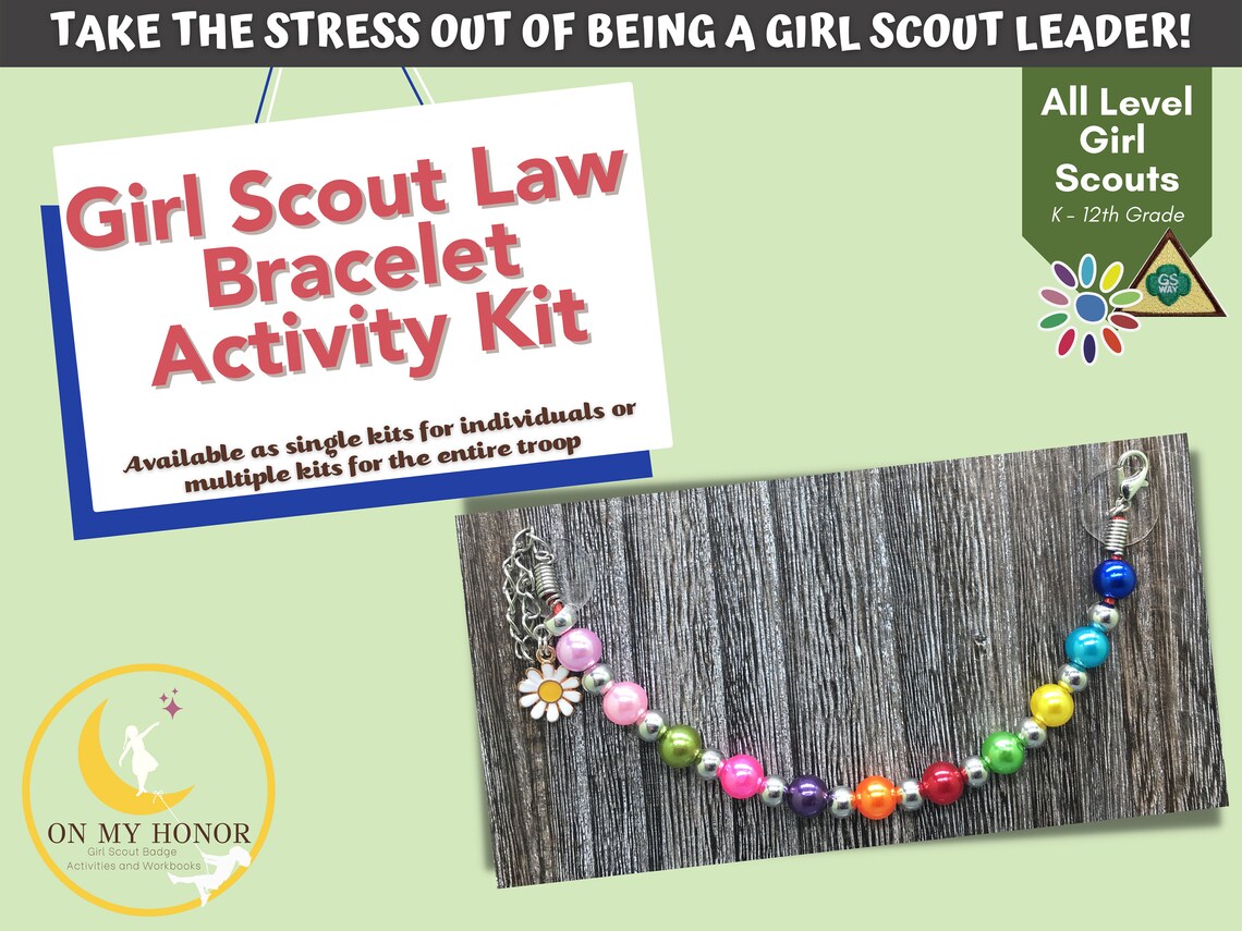 Girl Scout Law Bracelet Activity Kit for Girl Scouts Daisies Etsy