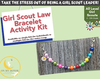 Girl Scout Law Bracelet Activity Kit - Daisy Bracelet - Brownies Bracelet - Junior Bracelet - Craft Kit for Children