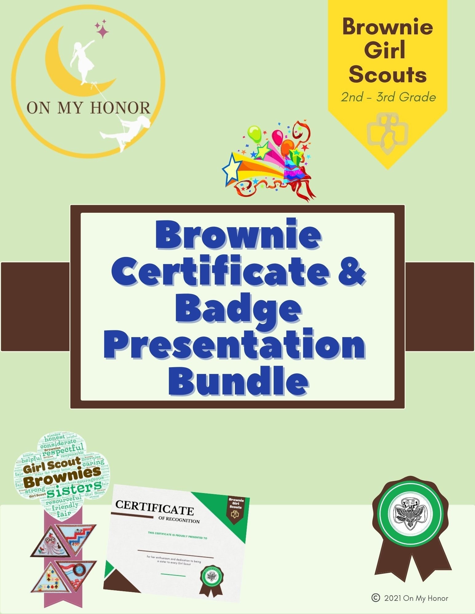 Girl Scout Brownies Court of Awards Badge Presentation Set Word Art SVG ...