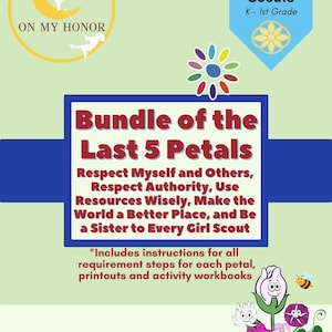 Girl Scout Daisy Activity Plan Bundle of Last 5 Petals - Educational Activities - Learning Activity for Children