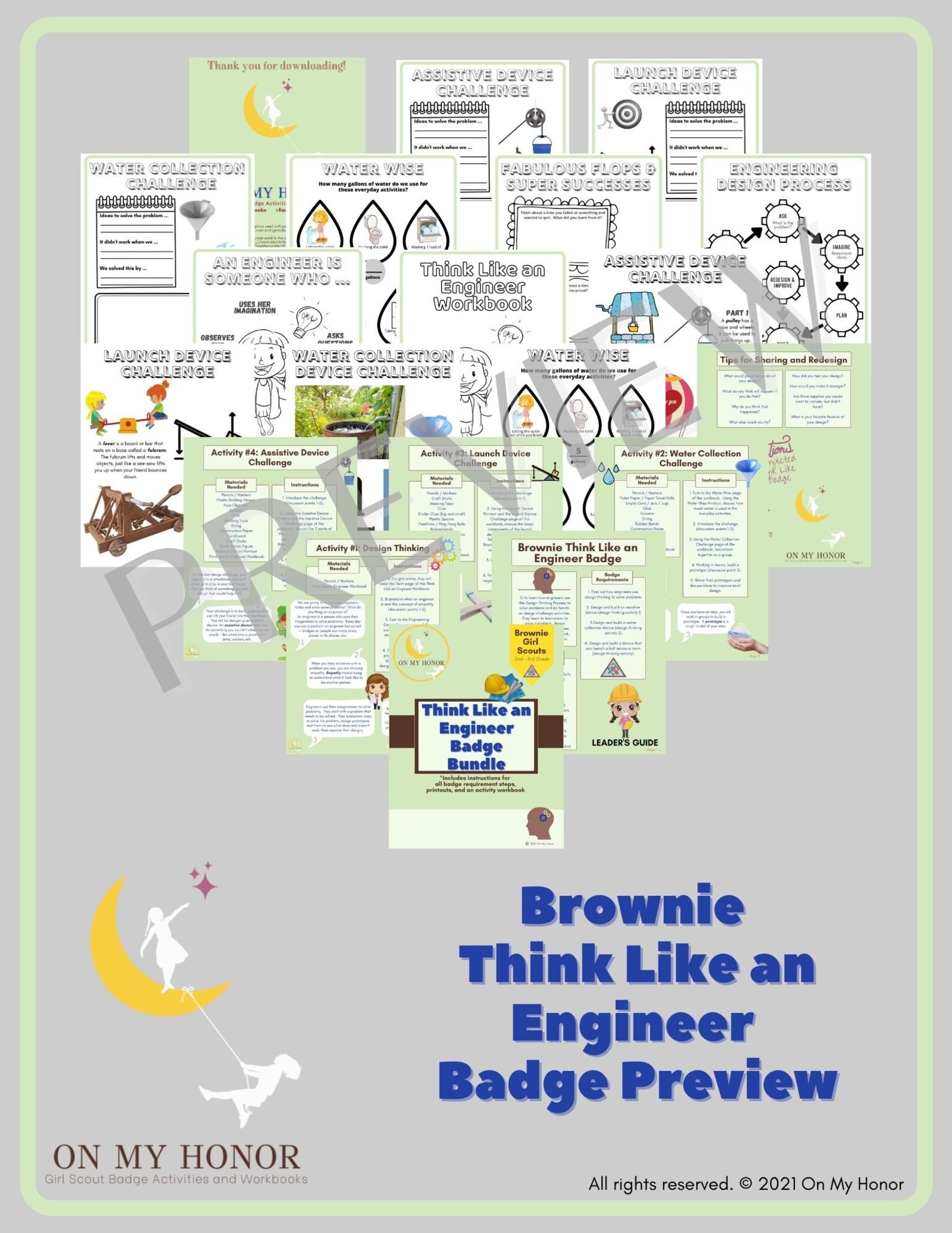 Girl Scout Brownies Think Like an Engineer Journey Activity Etsy