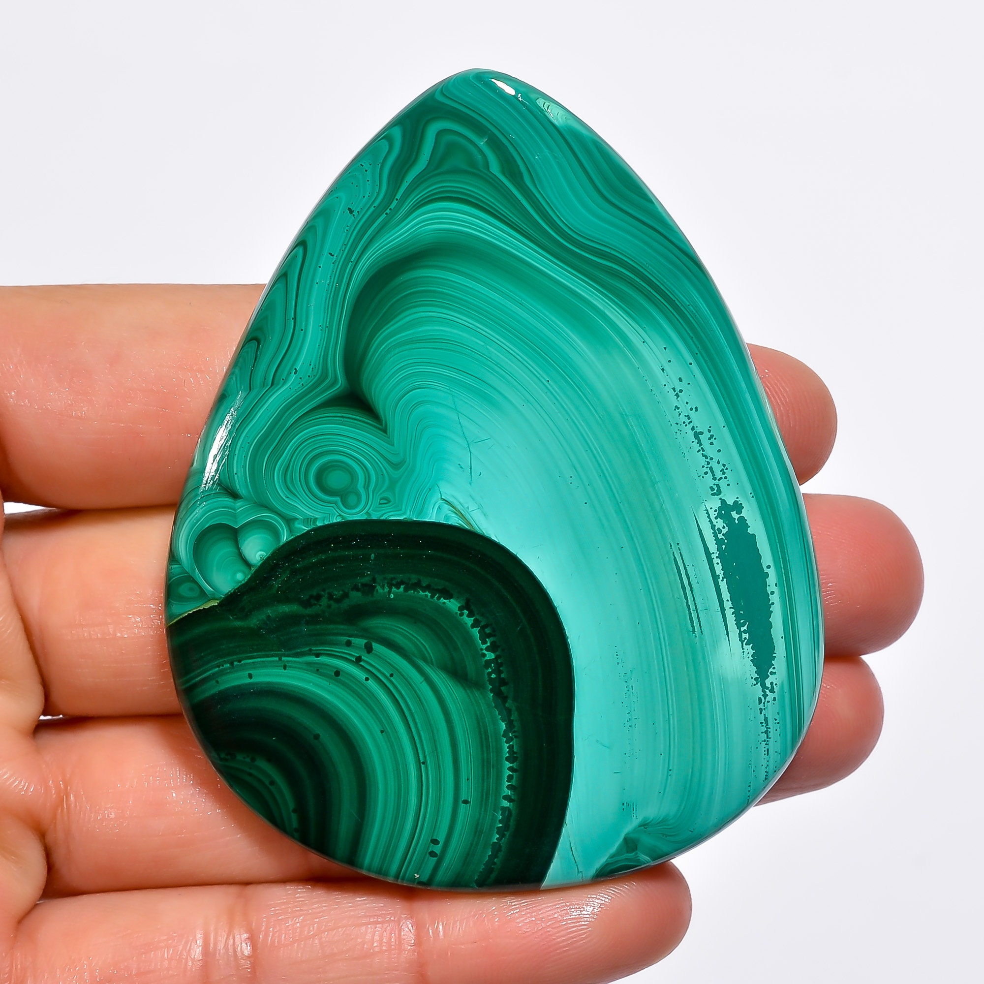 39X30X6 mm CH-224 Unique Top Grade Quality 100% Natural Malachite Pear Shape Cabochon Loose Gemstone For Making Jewelry 78.5 Ct