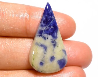 45X23X6 mm AG-1573 Superb Top Grade Quality 100% Natural Sodalite Pear Shape Cabochon Loose Gemstone For Making Jewelry 39.5 Ct