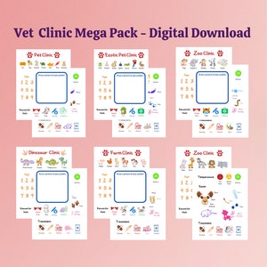 Vet Clinic Pretend play, Imagination Play, Dramatic Play, Kid activities, Preschool Activities, Preschool Printable, Digital Download