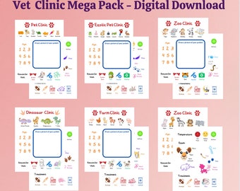 Vet Clinic Pretend play, Imagination Play, Dramatic Play, Kid activities, Preschool Activities, Preschool Printable, Digital Download