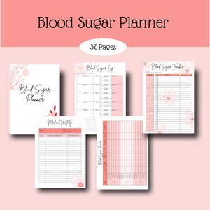 Planificador de azúcar en sangre, seguimiento de la salud de los diabéticos, control de la diabetes, monitor de glucosa, diario de salud, registro de diabetes gestacional, imprimible