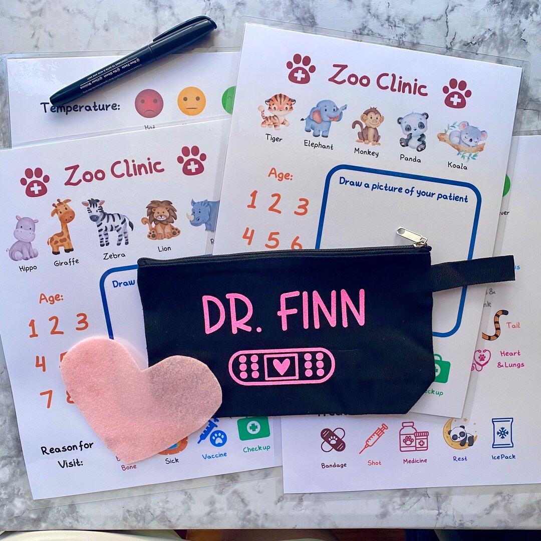 Personalized Pretend Play Zoo Vet Form Vet Kit Vet Set Pet Etsy