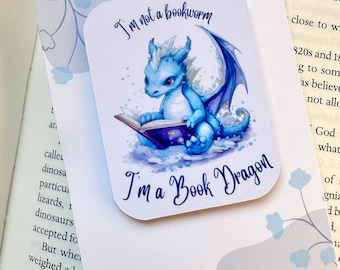 Book Dragon Magnetic Bookmark, Bookish Gift, Book Club bookmarks, Gifts for Librarians, Book Gifts, Magnetic Page Marker