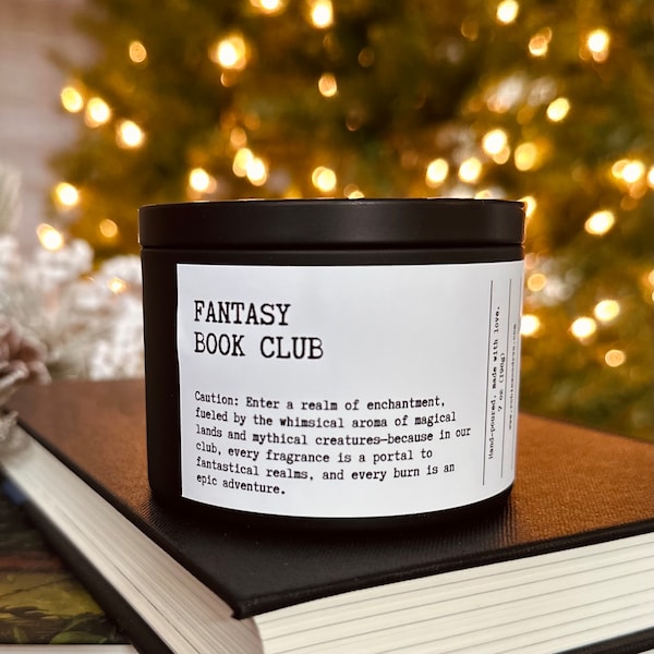 Book Club, Book Candle, Book Lover Gift, Bookish Candle, Handmade Candle, Fantasy Novel Gifts, Witty Candle, Fantasy Reader
