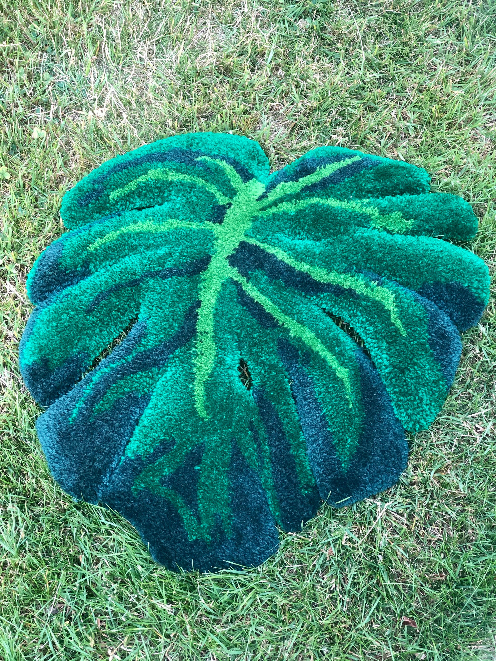 Handmade Cutout Monstera Rug Etsy