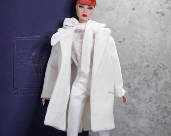 Elegant trench coat for Integrity Toys Poppy Parker Fashion Royalty Nu Face