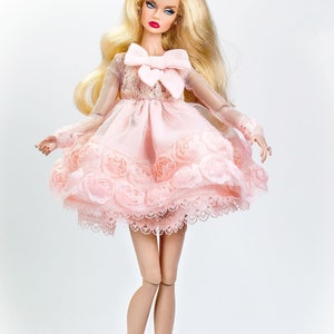 Pink dress for Integrity toys Fashion Royalty Nu Face Poppy Parker dolls.
