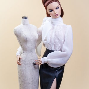 Body Blouse and Skirt Imitation Leather for Integrity Toys Poppy Parker Fashion Royalty Nu Face dolls