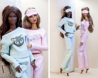 Pajamas with sleep mask for Integrity Toys Nu Face Fashion Royalty dolls