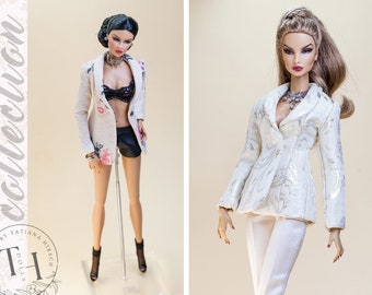 Chaqueta Blazer para Barbie, muñecas Integrity Toys Fashion Royalty Nu Face Poppy Parker.