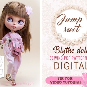 PDF Digital Pattern Overall Jumpsuit for Blythe doll. Tik Tok Youtube VIDEO.