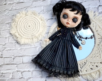 Black dress. Blythe Doll dress 1/6 scale. Clothes.