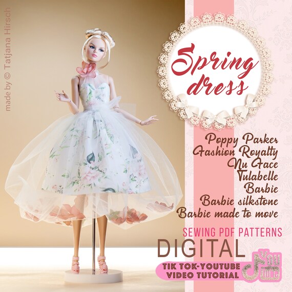 PDF Digital Pattern Spring Balloon Dress for BB Integrity Toys Dolls. VIDEO Tutorial. Etsy