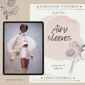 PDF Patrón Digital Blusa de mangas aireadas para muñecas BB & Integrity Toys. VÍDEO tutorial.