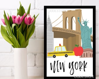 Wall Art  Digital Wall Art New York City Art  NYC Art