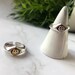 Silver Matching Irregular Smile Ring for Women Abstract Smiley Happy Face Emoji Ring Perfect Gift for Teen Friend or Bestie or Fathers Day