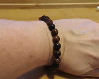 Stretchy Bracelet Mahogany Obsidian 8mm Beads