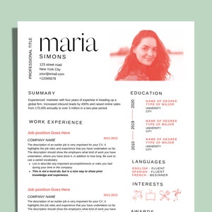 Professional and creative Resume Template - CV Editable Customizable - Curriculum Vitae - Cover Letter + References