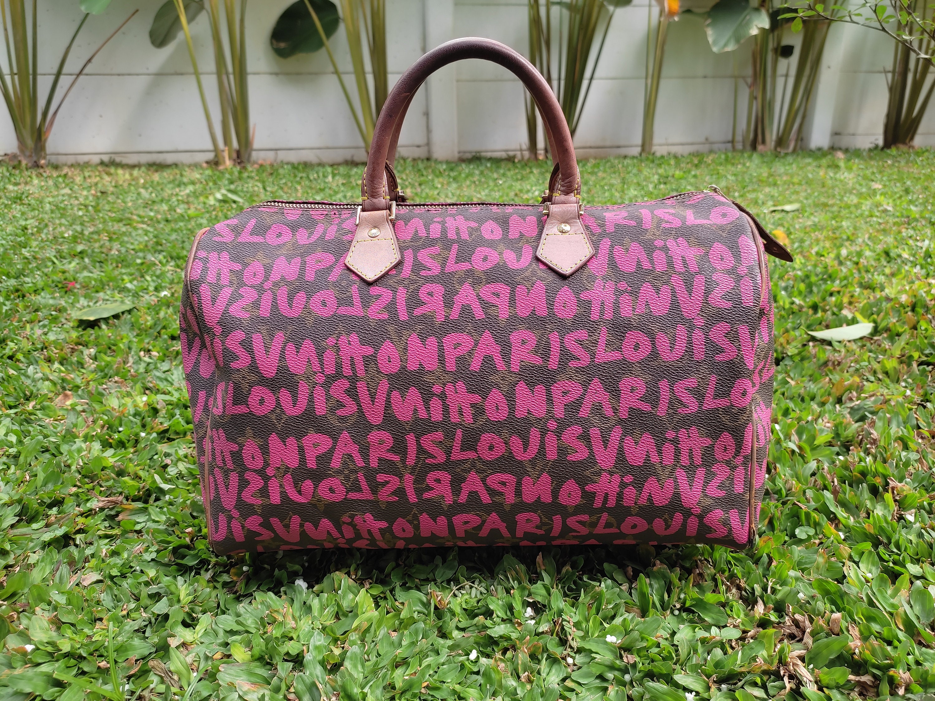 Louis Vuitton Pink Monogram Canvas Graffiti Stephen Sprouse Speedy 30 Bag Louis  Vuitton