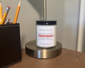 Stress Relief Candle | Peppermint + Eucalyptus | Well Being Collection