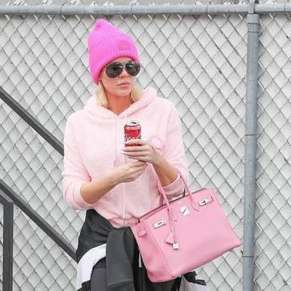 Khloe Kardashian Pink Beanie, Hayley Bieber Celebrity Beanie, Hot Girl Summer, Y2K