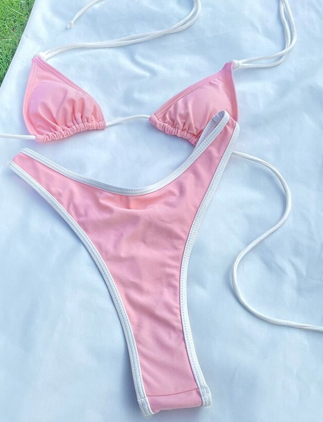 Designer Thong Bikini Dupe Thong String Bikini Kendall Etsy Canada