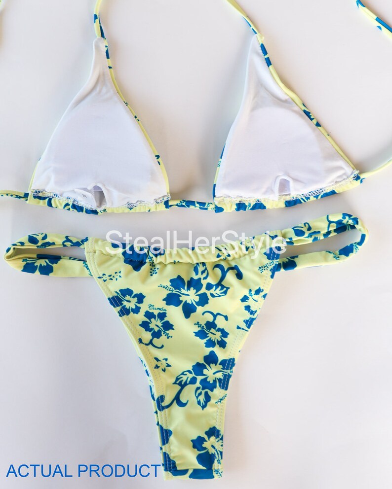 Bamba Swim Dupe Hawaiian Bikini Hawaii Surf Flower Print Etsy