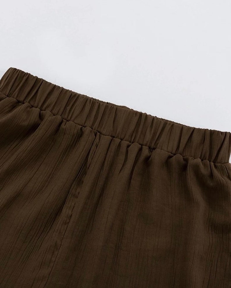 Loose Crinkled Short Sleeve Shirt Pant Set, Oversize Collar Set, Summer Loose Outfit Set, Hot Girl Summer, Y2K image 7