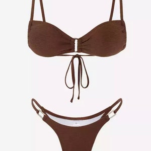 Designer Swim Dupe, Ribbed Brown Bikini, White Leopard Bikini, Kendall Jenner Bikini, Hot Girl Summer, Y2K