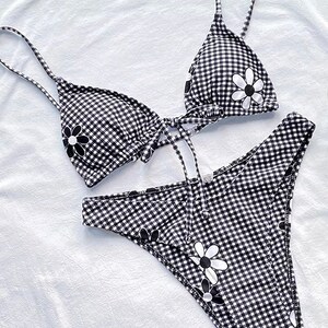 Designer Swim Dupe, Floral Triangle Bikini, Kendall Jenner Bikini, Hot Girl Summer, Y2K image 4