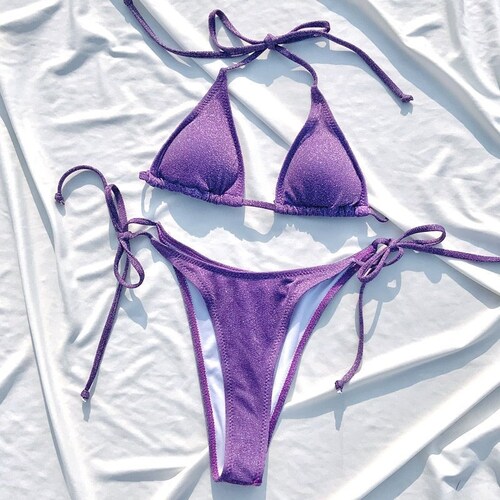 Silver Metallic Bikini Etsy