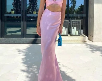 Silky Satin Crop Top Skirt Set Bodycon Satin Set Silky 2 - Etsy