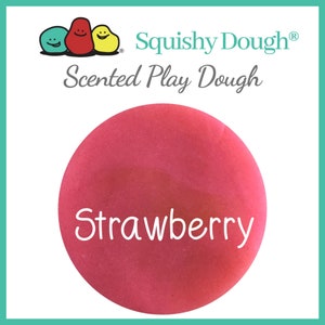 Pink Strawberry Scented Playdough, Non-Toxic Sensory Dough for Kids, Fun Homemade Playdough, Party Favors, Sensory Toy, Gifts for Kids,