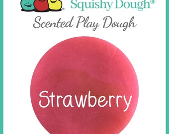 Pink Strawberry Scented Play Dough - Homemade Play Dough - Pink Putty - Squishy Dough