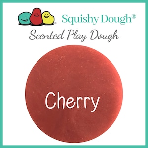 Red Cherry Scented Playdough Jar, Non-Toxic, Homemade Sensory Dough for Kids, Creative Play, Party Favors, Gifts for Kids, Scented Playdough