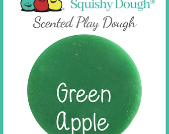 Green Apple Scented Play Dough - Homemade Play Dough - Green Putty - Squishy Dough