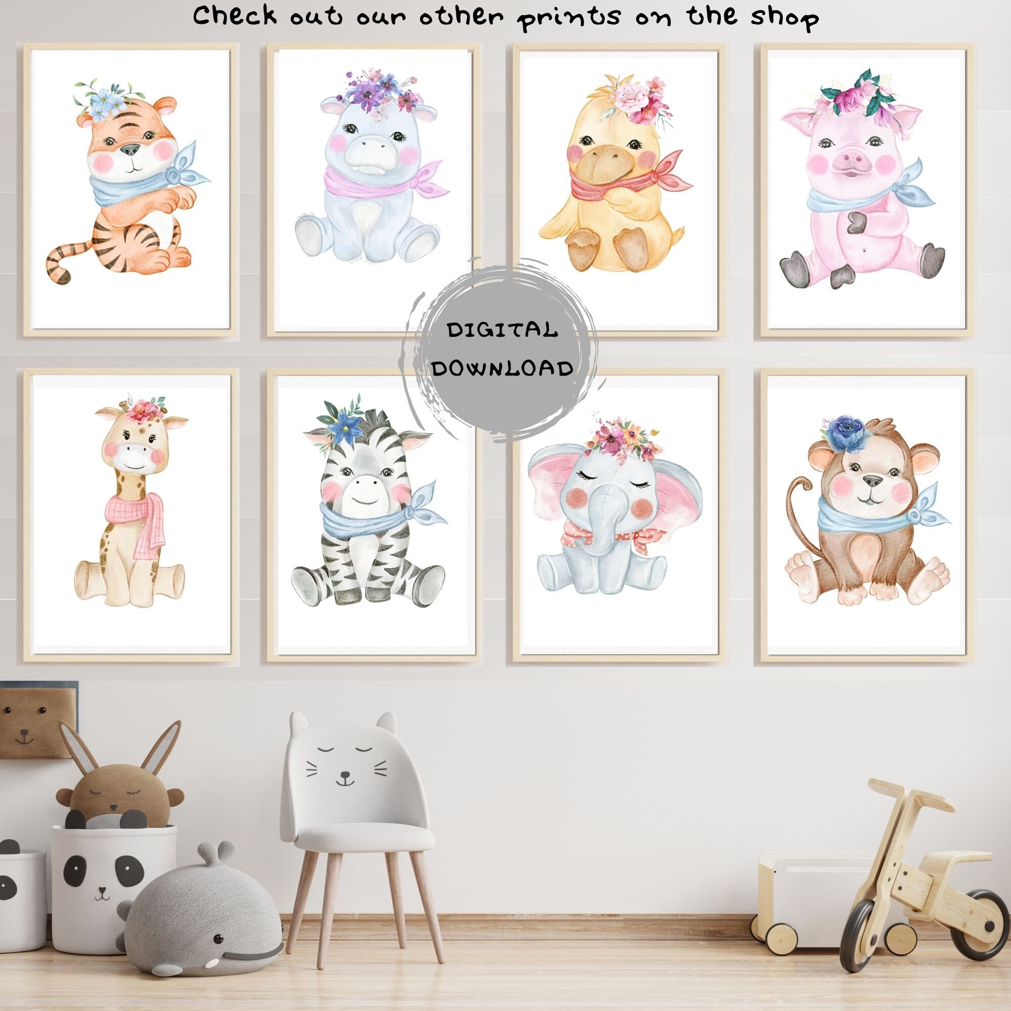 PRINTABLE Baby Animal Prints Nursery Wall Art Decor Baby Crocodile Art ...